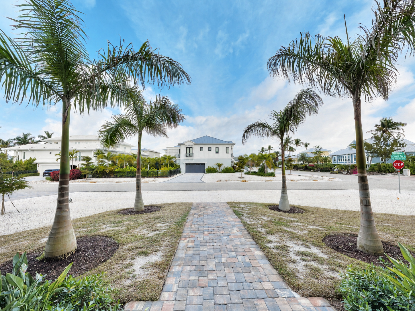 Lawn enhancement before and after for a real estate exterior photo before