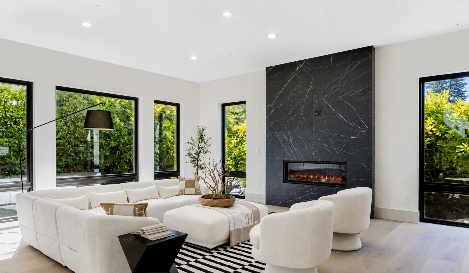 Modern living room after AI virtual staging